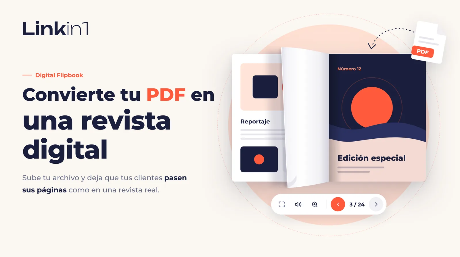 Libro digital en Linkin1: convierte cualquier PDF en un libro para hojear