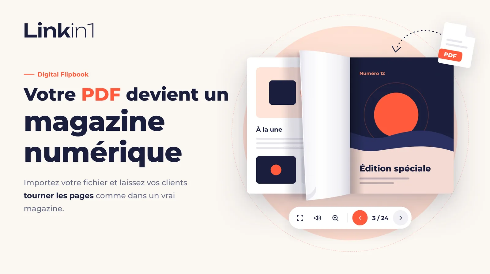 Livre numérique sur Linkin1 : transformez un PDF en livre à feuilleter