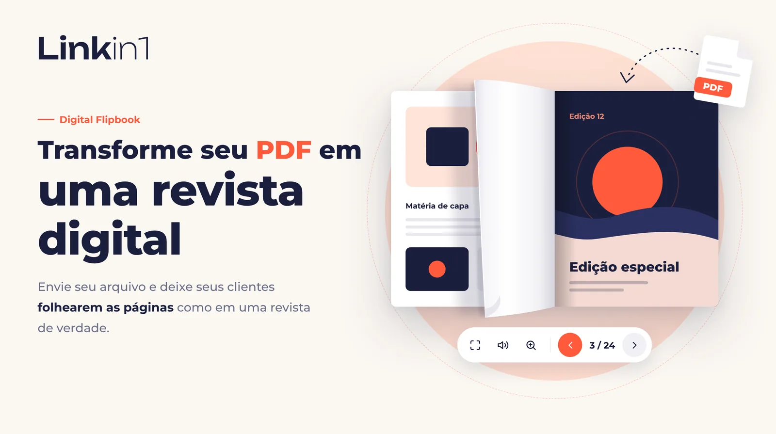 Livro digital no Linkin1: transforme qualquer PDF em um livro para folhear