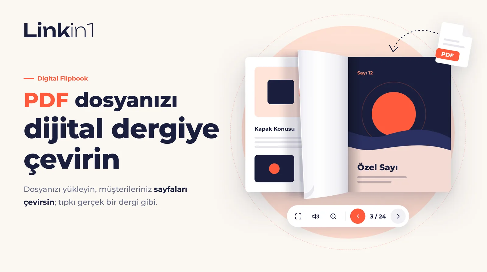 Linkin1'de Dijital Kitap: Herhangi Bir PDF'i Sayfaları Çevrilen Bir Kitaba Dönüştürün