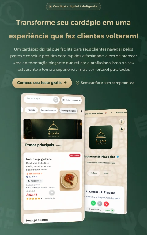 Vídeo de demonstração do e-menu no celular
