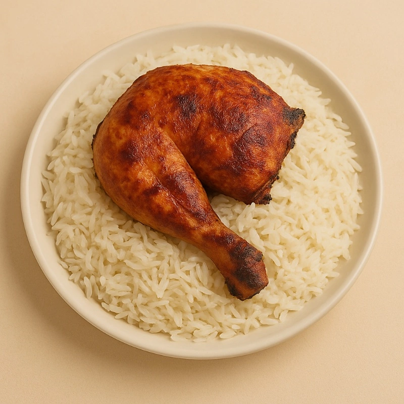 نصف دجاجة مشوية